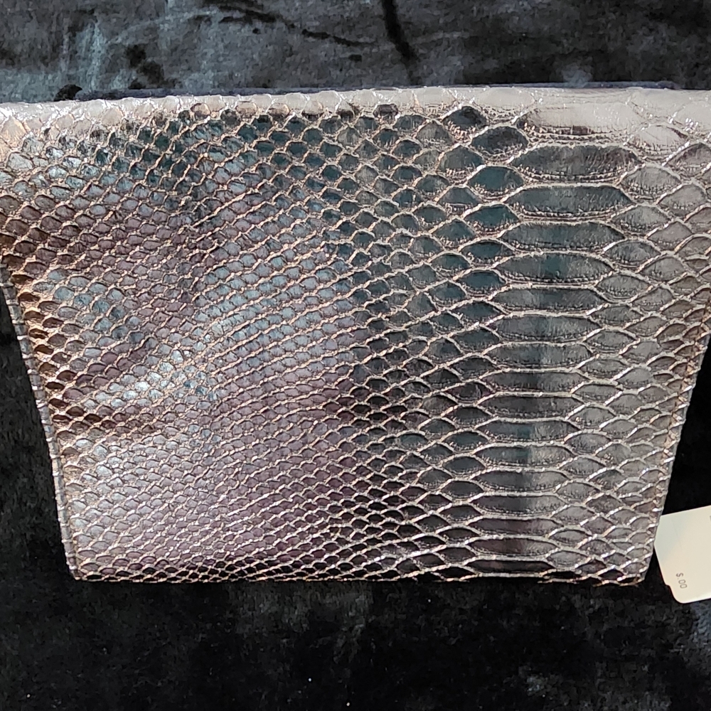 Neiman Marcus Silver Snakeskin Clutch